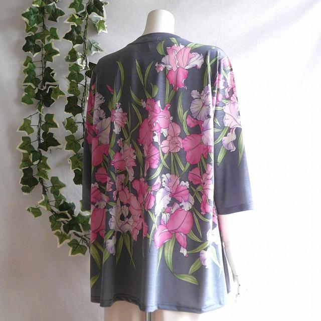 新品 9551 ML 大きな花柄 チュニック 春 夏 秋 グレー系 レディース ストレッチ 薄手 ジャージー 上品 エレガント < 女性ファッション 新品 9551 ML 大きな花柄 チュニック 春 夏 秋 グレー系 レディース ストレッチ 薄手 ジャージー 上品 エレガント < 女性ファッションの