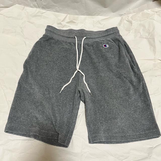 名作 Champion パイル地 スウェット ショーツ ハーフパンツ グレー L