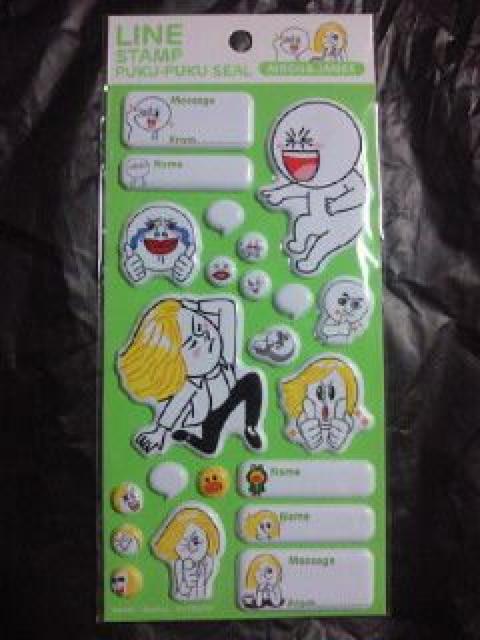 LINE ライン STAMP スタンプ PUKU PUKU ぷくぷく シール ステッカー 2種類 < インテリア/ライフ  LINE ライン STAMP スタンプ PUKU PUKU ぷくぷく シール ステッカー 2種類 < インテリア/ライフの