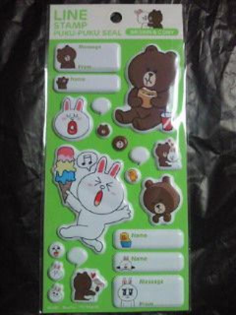 LINE ライン STAMP スタンプ PUKU PUKU ぷくぷく シール ステッカー 2種類 < インテリア/ライフ  LINE ライン STAMP スタンプ PUKU PUKU ぷくぷく シール ステッカー 2種類 < インテリア/ライフの