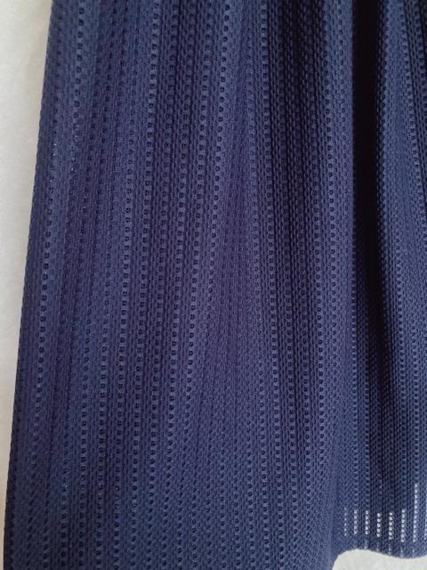 Tugar Shoon ニット メッシュ フレア 膝丈 スカート ネイビー F N2m < 女性ファッション  Tugar Shoon ニット メッシュ フレア 膝丈 スカート ネイビー F N2m < 女性ファッションの