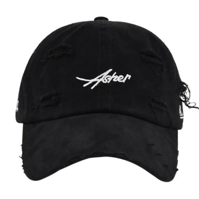 超お買い得1190円★ヴィンテージ風ダメージキャップ、刺繍ロゴ、ユニセックス  黒 < 男性ファッション  超お買い得1190円★ヴィンテージ風ダメージキャップ、刺繍ロゴ、ユニセックス  黒 < 男性ファッションの
