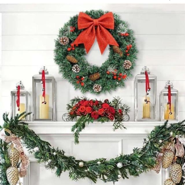 【新品未使用】クリスマスリース 玄関ドア用 飾り フラワーリース 花輪 壁掛け 造花 < インテリア/ライフ  【新品未使用】クリスマスリース 玄関ドア用 飾り フラワーリース 花輪 壁掛け 造花 < インテリア/ライフの