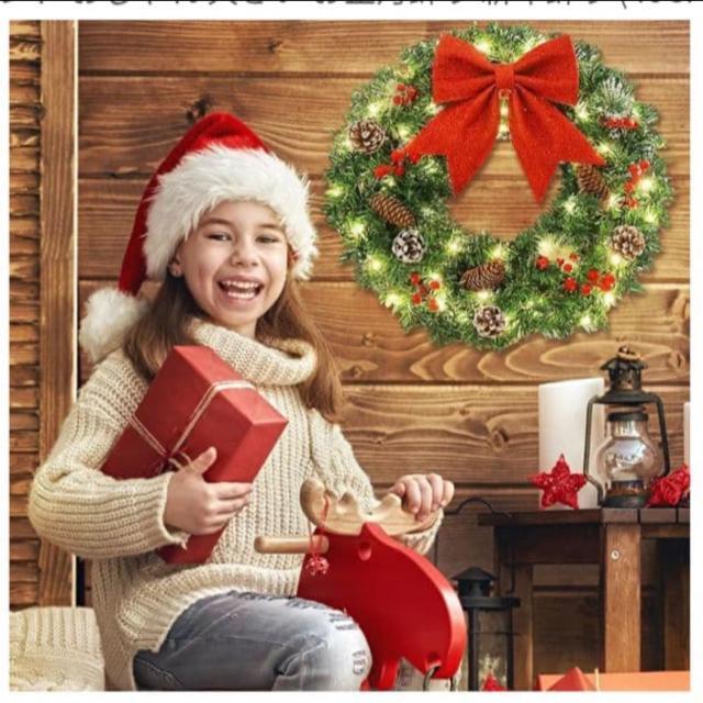 【新品未使用】クリスマスリース 玄関ドア用 飾り フラワーリース 花輪 壁掛け 造花 < インテリア/ライフ  【新品未使用】クリスマスリース 玄関ドア用 飾り フラワーリース 花輪 壁掛け 造花 < インテリア/ライフの