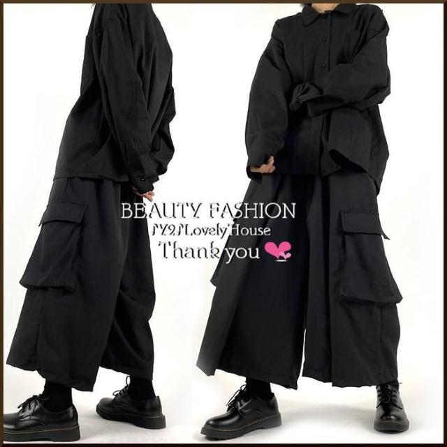 〜3L4L5L*高身長女子必見!ワイドカーゴパンツ/袴パンツ < 女性ファッション 〜3L4L5L*高身長女子必見!ワイドカーゴパンツ/袴パンツ < 女性ファッションの