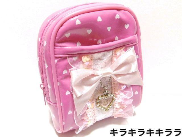 《New》プリンセス★キラキラ.ハートチャーム付*リボン*シガレットケース<ピンク> < 女性ファッション  《New》プリンセス★キラキラ.ハートチャーム付*リボン*シガレットケース<ピンク>  < 女性ファッションの