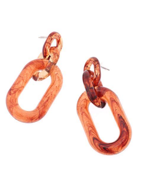 RASVOAラスボア●クリアマーブルチェーンピアス●茶ブラウン < 女性アクセサリー/時計 RASVOAラスボア●クリアマーブルチェーンピアス●茶ブラウン < 女性アクセサリー/時計の