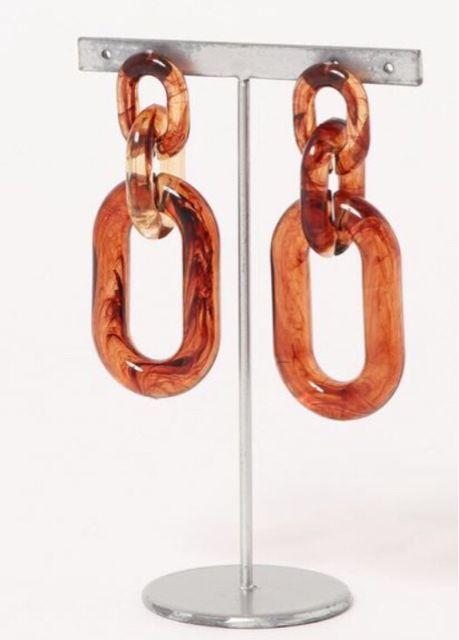 RASVOAラスボア●クリアマーブルチェーンピアス●茶ブラウン < 女性アクセサリー/時計 RASVOAラスボア●クリアマーブルチェーンピアス●茶ブラウン < 女性アクセサリー/時計の