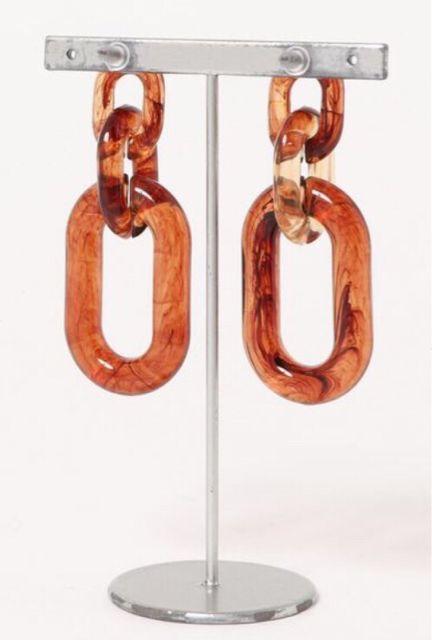 RASVOAラスボア●クリアマーブルチェーンピアス●茶ブラウン < 女性アクセサリー/時計 RASVOAラスボア●クリアマーブルチェーンピアス●茶ブラウン < 女性アクセサリー/時計の