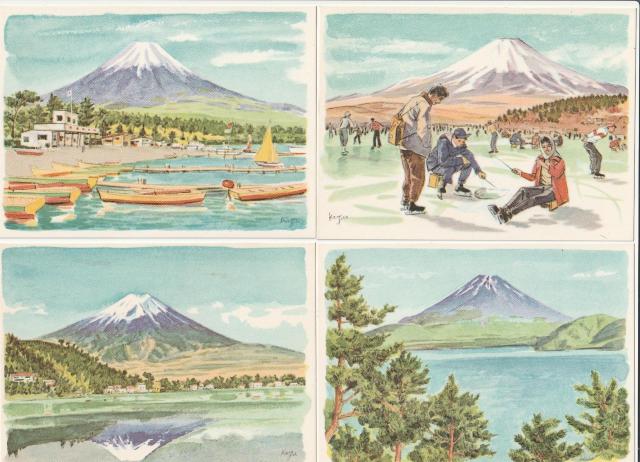 富士と五湖スケッチ 絵はがき8枚 ◎ < ホビー  富士と五湖スケッチ 絵はがき8枚 ◎ < ホビーの