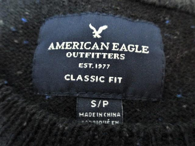 ☆アメリカンイーグル ウール混 ワンポイント 長袖 ニット セーター/メンズ/S < ブランド ☆アメリカンイーグル ウール混 ワンポイント 長袖 ニット セーター/メンズ/S < ブランドの