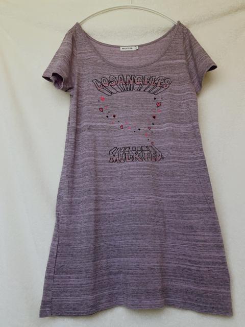 MILKFED. プリント 半袖 Tシャツ チュニック ワンピース S 紫 N2m < ブランド  MILKFED. プリント 半袖 Tシャツ チュニック ワンピース S 紫 N2m  < ブランドの