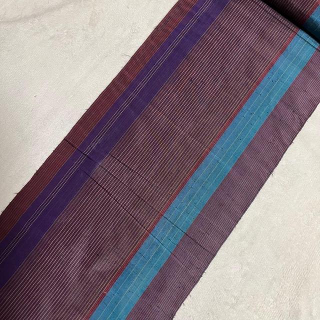 未使用 反物 絹綿交織 紫 青系 縞 ストライプ ヴィンテージ < ペット/手芸/園芸 未使用 反物 絹綿交織 紫 青系 縞 ストライプ ヴィンテージ < ペット/手芸/園芸の