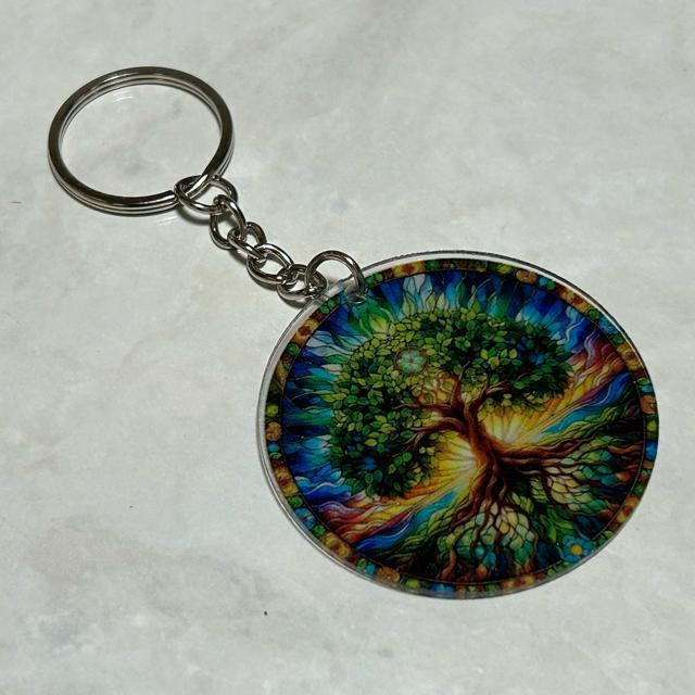 アクリルキーホルダー 大きな木のパワーあふれるデザインC < 女性ファッション アクリルキーホルダー 大きな木のパワーあふれるデザインC < 女性ファッションの