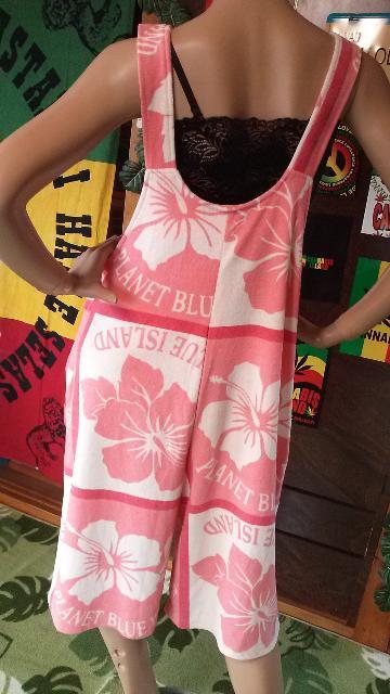 PLANET BLUE★ハイビ柄オーバーオールサロペ★ヤンギャル旧車會 < 女性ファッション  PLANET BLUE★ハイビ柄オーバーオールサロペ★ヤンギャル旧車會 < 女性ファッションの