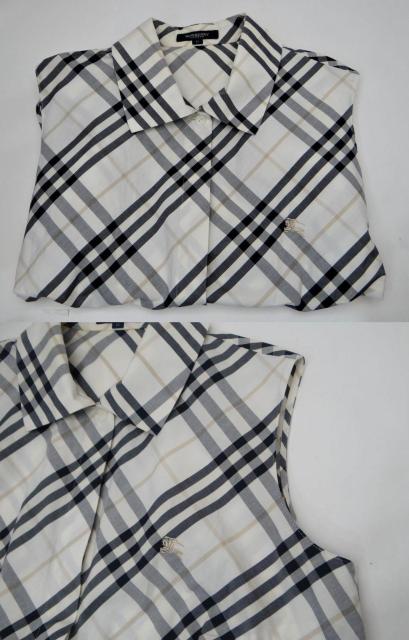 バーバリーロンドン ノースリーブ 襟付き リボン2WAYブラウス アイボリー系 送料無料 < ブランド バーバリーロンドン ノースリーブ 襟付き リボン2WAYブラウス アイボリー系 送料無料 < ブランドの