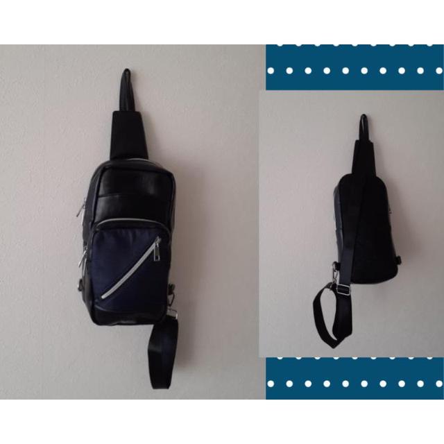 cresta クレスタ◆ブラック×ネイビー 2トーン ボディバッグ ユニセックス < 男性ファッション  cresta クレスタ◆ブラック×ネイビー 2トーン ボディバッグ ユニセックス  < 男性ファッションの