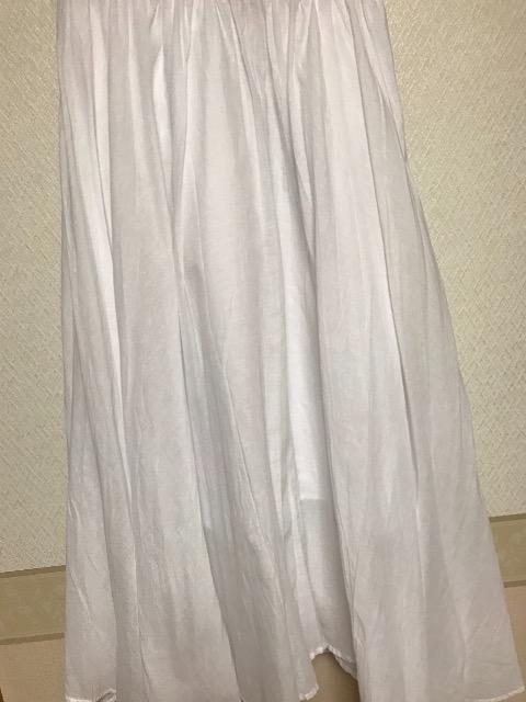 コットン フレアーふんわりスカート 白ウエストゴム < 女性ファッション  コットン フレアーふんわりスカート 白ウエストゴム < 女性ファッションの