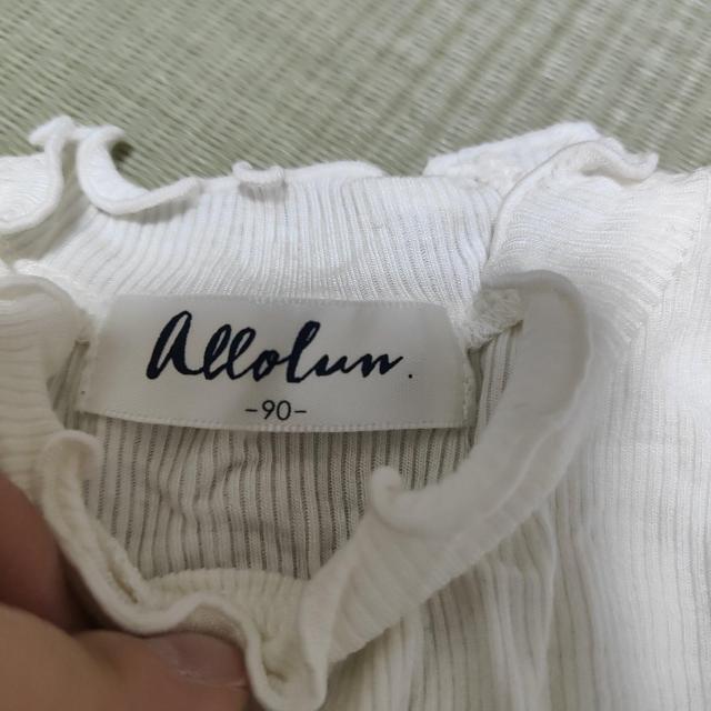 Allolun ワンピース 90サイズ ホワイト/グレー < キッズ/ベビー  Allolun ワンピース 90サイズ ホワイト/グレー < キッズ/ベビーの