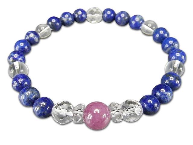 ルビーラピスラズリ水晶天然石7月誕生石デザインブレスレット < 女性アクセサリー/時計 ルビーラピスラズリ水晶天然石7月誕生石デザインブレスレット < 女性アクセサリー/時計の