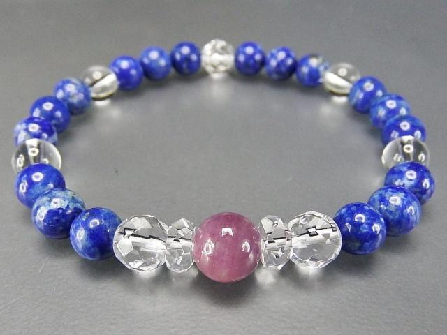 ルビーラピスラズリ水晶天然石7月誕生石デザインブレスレット < 女性アクセサリー/時計 ルビーラピスラズリ水晶天然石7月誕生石デザインブレスレット < 女性アクセサリー/時計の