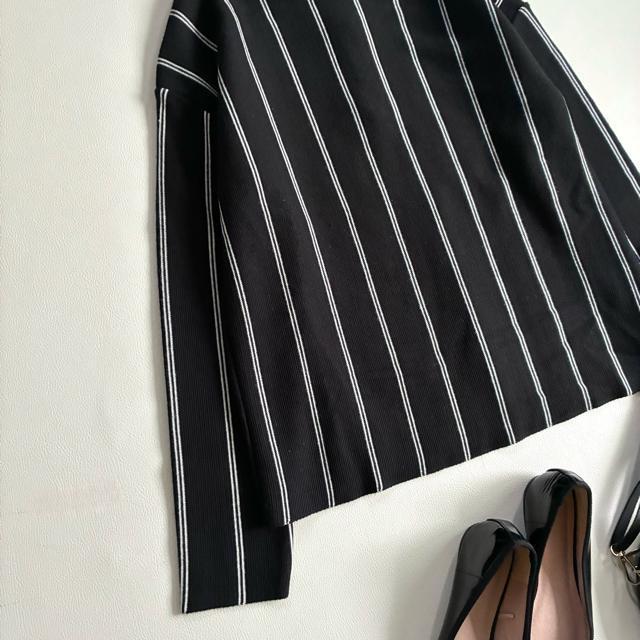 ◆美品◆日本製◆エマキュレイト◆ウール混ストライプニット◆ハイゲージ◆黒◆フリー < 女性ファッション ◆美品◆日本製◆エマキュレイト◆ウール混ストライプニット◆ハイゲージ◆黒◆フリー < 女性ファッションの