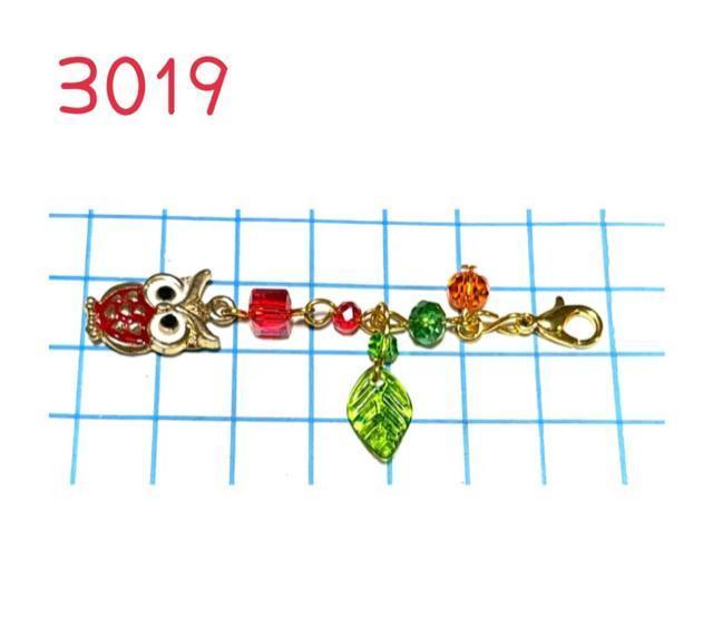 3019 森のフクロウ赤色 ハンドメイド ふうろう キーホルダー < 女性ファッション 3019 森のフクロウ赤色 ハンドメイド ふうろう キーホルダー < 女性ファッションの