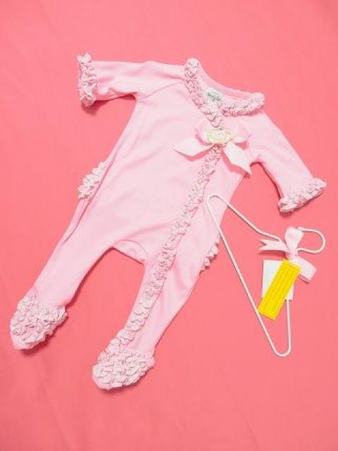 mudpieベビーピンクスリーパーカバーオールリボンギンガム6M < キッズ/ベビー  mudpieベビーピンクスリーパーカバーオールリボンギンガム6M < キッズ/ベビーの