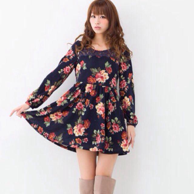 新品☆イング*花柄ワンピ リボンベルト付き(クロ) < ブランド  新品☆イング*花柄ワンピ リボンベルト付き(クロ)  < ブランドの