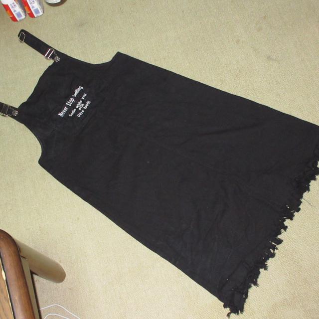 ジャンスカ*ジャンバースカート(ブラック系)ワンピース < 女性ファッション  ジャンスカ*ジャンバースカート(ブラック系)ワンピース  < 女性ファッションの