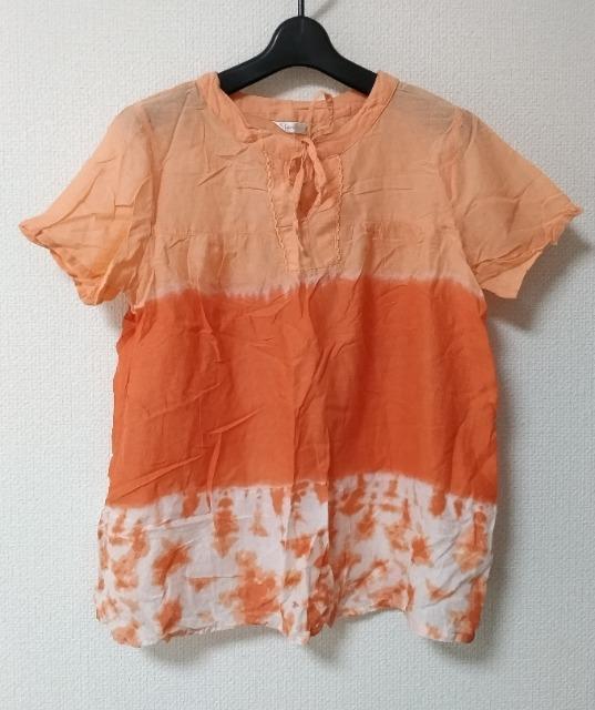 pyumosso 染め物 半透かし 半袖ブラウス 超美品 涼しい薄手ブラウス 納涼・お盆・花火... < 女性ファッション  pyumosso 染め物 半透かし 半袖ブラウス 超美品 涼しい薄手ブラウス 納涼・お盆・花火...  < 女性ファッションの