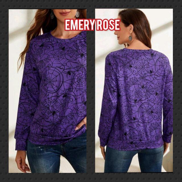 EMERY ROSE★新品★蜘蛛の巣とスパイダープリントカットソー < 女性ファッション  EMERY ROSE★新品★蜘蛛の巣とスパイダープリントカットソー  < 女性ファッションの