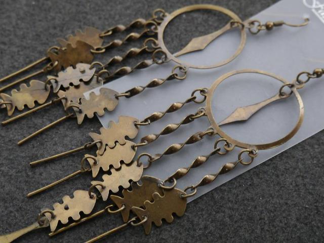 新品アンティーク調 エスニックお魚フリンジピアス < 女性アクセサリー/時計  新品アンティーク調 エスニックお魚フリンジピアス < 女性アクセサリー/時計の