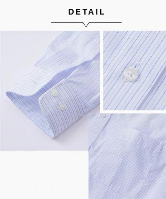 3Lサイズ!高貴紳士的!形態安定!白×淡い水色×淡いグレー系色合い!ストライプ!防汚加工!長袖レギュラーワイシャツ!新品! < 男性ファッション  3Lサイズ!高貴紳士的!形態安定!白×淡い水色×淡いグレー系色合い!ストライプ!防汚加工!長袖レギュラーワイシャツ!新品! < 男性ファッションの
