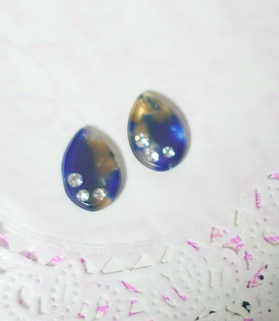 ★ハンドメイド素材★ストーン付きべっこう風チャーム・雫 < ペット/手芸/園芸 ★ハンドメイド素材★ストーン付きべっこう風チャーム・雫 < ペット/手芸/園芸の