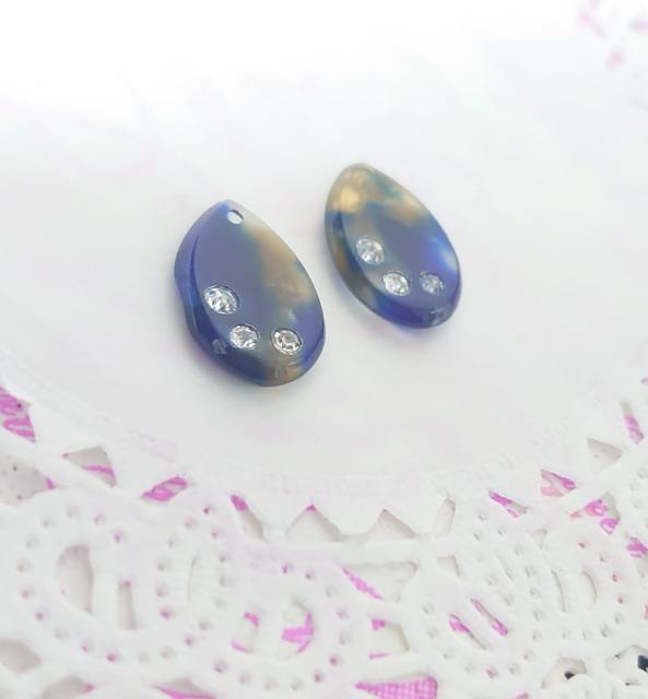 ★ハンドメイド素材★ストーン付きべっこう風チャーム・雫 < ペット/手芸/園芸 ★ハンドメイド素材★ストーン付きべっこう風チャーム・雫 < ペット/手芸/園芸の