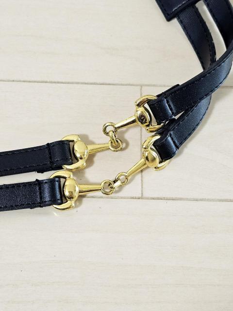 チェーンgoldバックル ベルト黒 < 女性ファッション  チェーンgoldバックル ベルト黒 < 女性ファッションの
