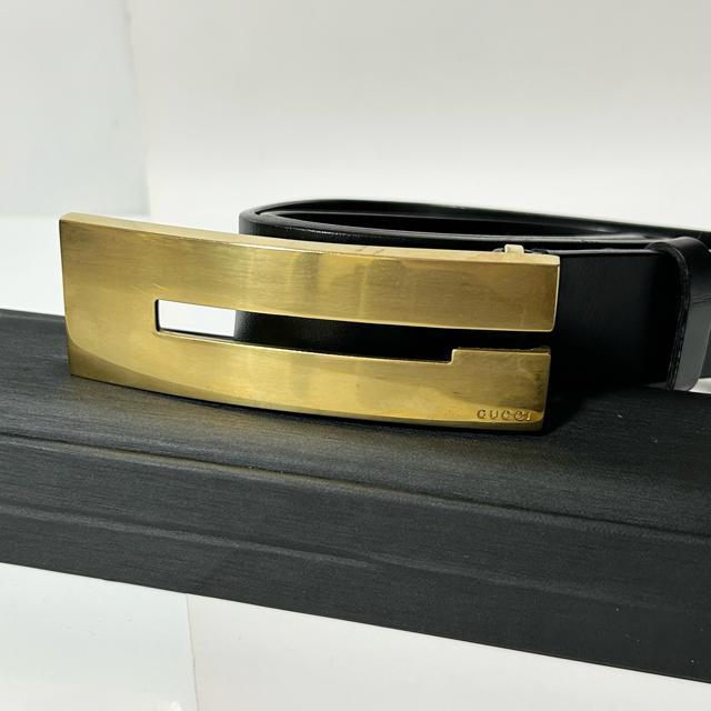 GUCCI �O�b�` ���U�[ �x���g 70/28 036�E2194�E1346�E8 �u���b�N �S�[���h �x���g �� �u�����h�� 