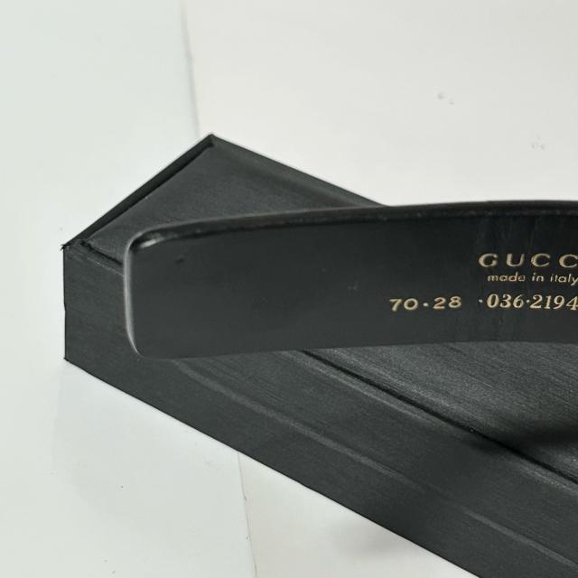 GUCCI �O�b�` ���U�[ �x���g 70/28 036�E2194�E1346�E8 �u���b�N �S�[���h �x���g �� �u�����h�� 