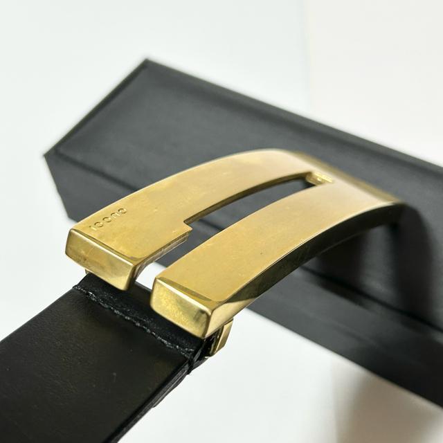 GUCCI �O�b�` ���U�[ �x���g 70/28 036�E2194�E1346�E8 �u���b�N �S�[���h �x���g �� �u�����h�� 