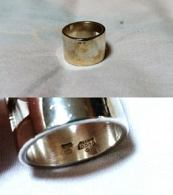 正規 GUCCIグッチ Gロゴ立体ラージリング シルバー925 10号 ワイドバンド オープンエンブレム SV指輪 < ブランド 正規 GUCCIグッチ Gロゴ立体ラージリング シルバー925 10号 ワイドバンド オープンエンブレム SV指輪 < ブランドの