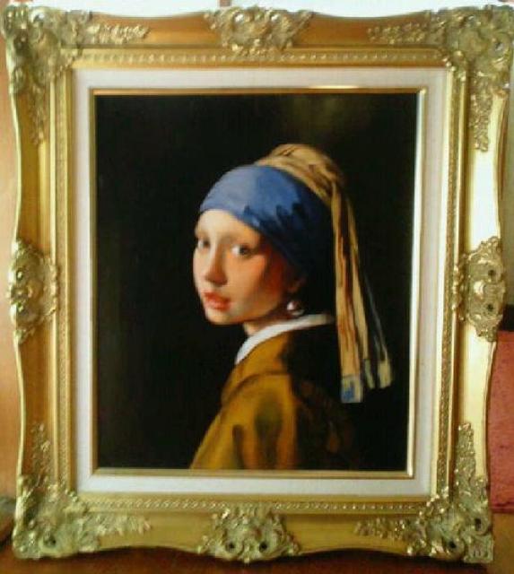絵画 油彩画 フェルメール模写『真珠の耳飾りの少女』模写原画 < ホビー 絵画 油彩画 フェルメール模写『真珠の耳飾りの少女』模写原画 < ホビーの