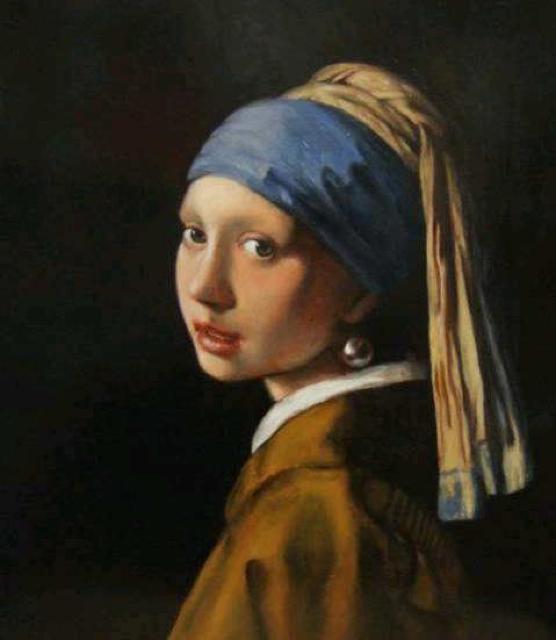 絵画 油彩画 フェルメール模写『真珠の耳飾りの少女』模写原画 < ホビー 絵画 油彩画 フェルメール模写『真珠の耳飾りの少女』模写原画 < ホビーの