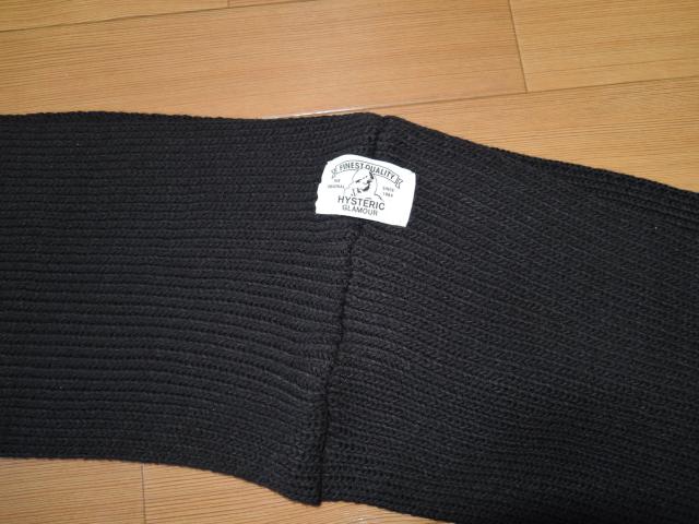 ヒステリックグラマーHYSTERIC GLAMOURマフラー黒ニット < ブランド  ヒステリックグラマーHYSTERIC GLAMOURマフラー黒ニット < ブランドの