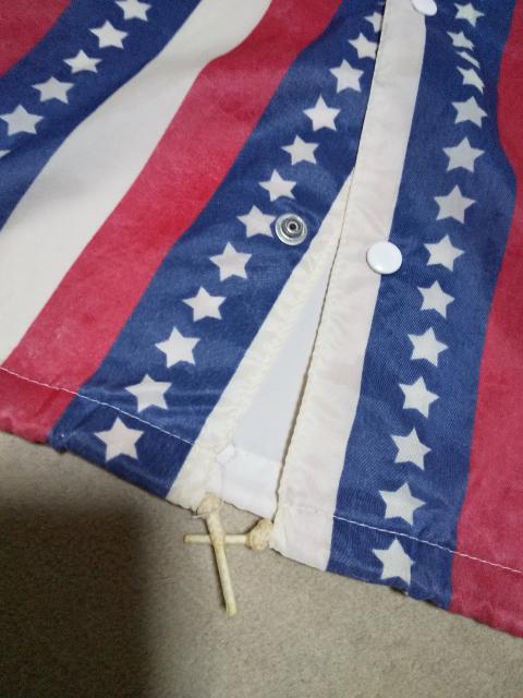 古着 ヴィンテージ Pla-Jac ナイロン コーチジャケット Sサイズ  白 星条旗 USA製 < 男性ファッション  古着 ヴィンテージ Pla-Jac ナイロン コーチジャケット Sサイズ  白 星条旗 USA製 < 男性ファッションの