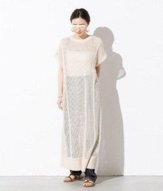 即決 y/m (イム) 2wayメッシュロングワンピース アイボリー < 女性ファッション  即決 y/m (イム) 2wayメッシュロングワンピース アイボリー < 女性ファッションの