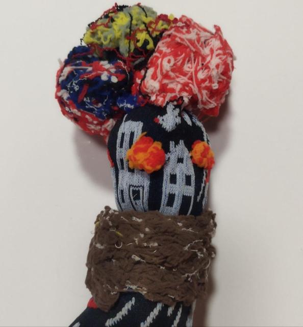 ハンドメイド ぬいぐるみ ナイロンニット アフロなのっぽ アンニュイガール < おもちゃ  ハンドメイド ぬいぐるみ ナイロンニット アフロなのっぽ アンニュイガール < おもちゃの