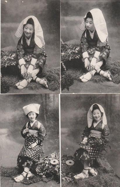 京都 大原女 戦前絵はがき 4種【F-51】 < ホビー 京都 大原女 戦前絵はがき 4種【F-51】 < ホビーの