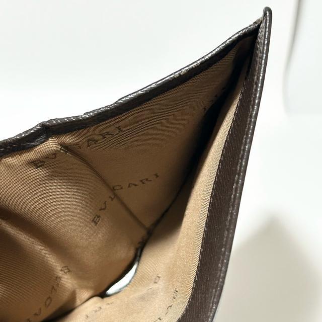 BVLGARI ブルガリ レザー 二つ折り 財布 レディース メンズ ブラウン < ブランド  BVLGARI ブルガリ レザー 二つ折り 財布 レディース メンズ ブラウン < ブランドの