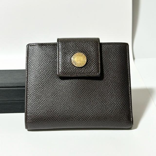 BVLGARI ブルガリ レザー 二つ折り 財布 レディース メンズ ブラウン < ブランド  BVLGARI ブルガリ レザー 二つ折り 財布 レディース メンズ ブラウン < ブランドの